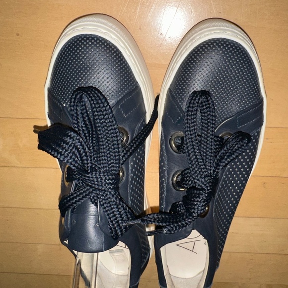 Like NEW AGL Perforated Platform Blue Leather Sneaker,38, CB2378 - Picture 4 of 5